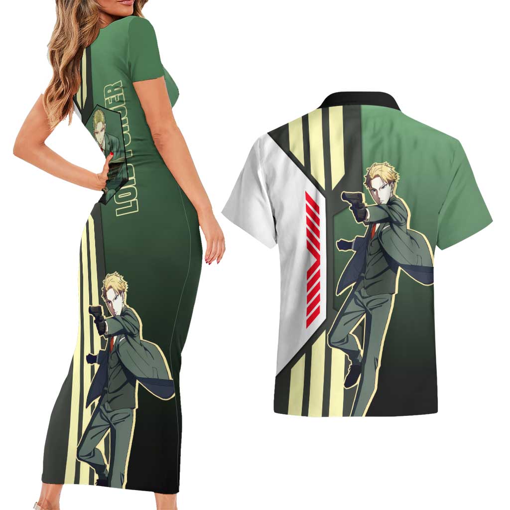 Loid Forger from Spy x Family Couples Matching Short Sleeve Bodycon Dress and Hawaiian Shirt with Cool Posing and Character Design - The Mazicc