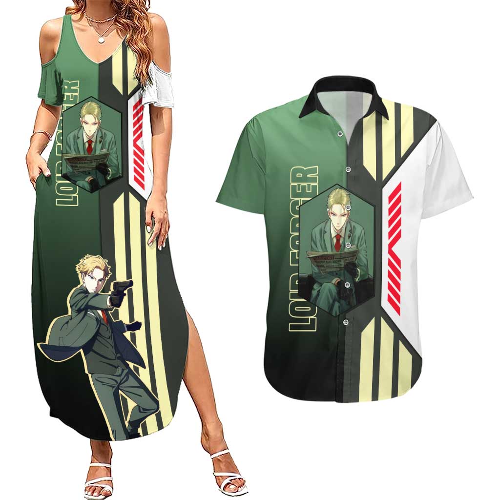 Loid Forger from Spy x Family Couples Matching Summer Maxi Dress and Hawaiian Shirt with Cool Posing and Character Design - The Mazicc