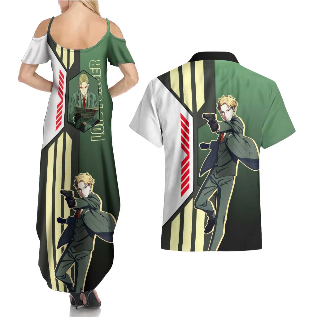 Loid Forger from Spy x Family Couples Matching Summer Maxi Dress and Hawaiian Shirt with Cool Posing and Character Design - The Mazicc