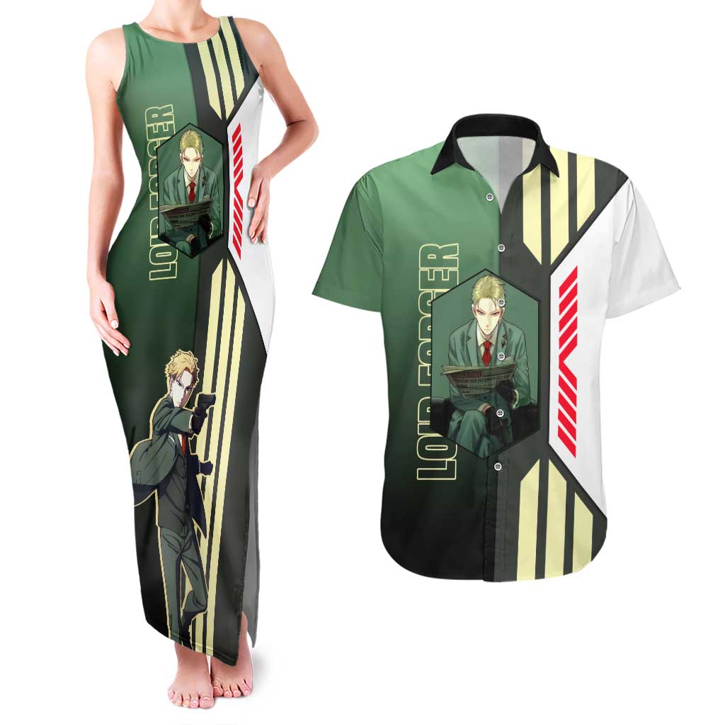 Loid Forger from Spy x Family Couples Matching Tank Maxi Dress and Hawaiian Shirt with Cool Posing and Character Design - The Mazicc