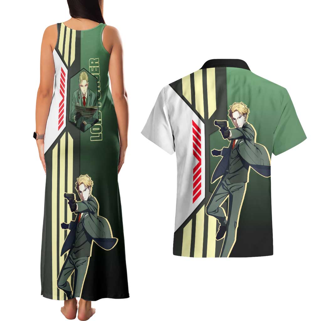 Loid Forger from Spy x Family Couples Matching Tank Maxi Dress and Hawaiian Shirt with Cool Posing and Character Design - The Mazicc