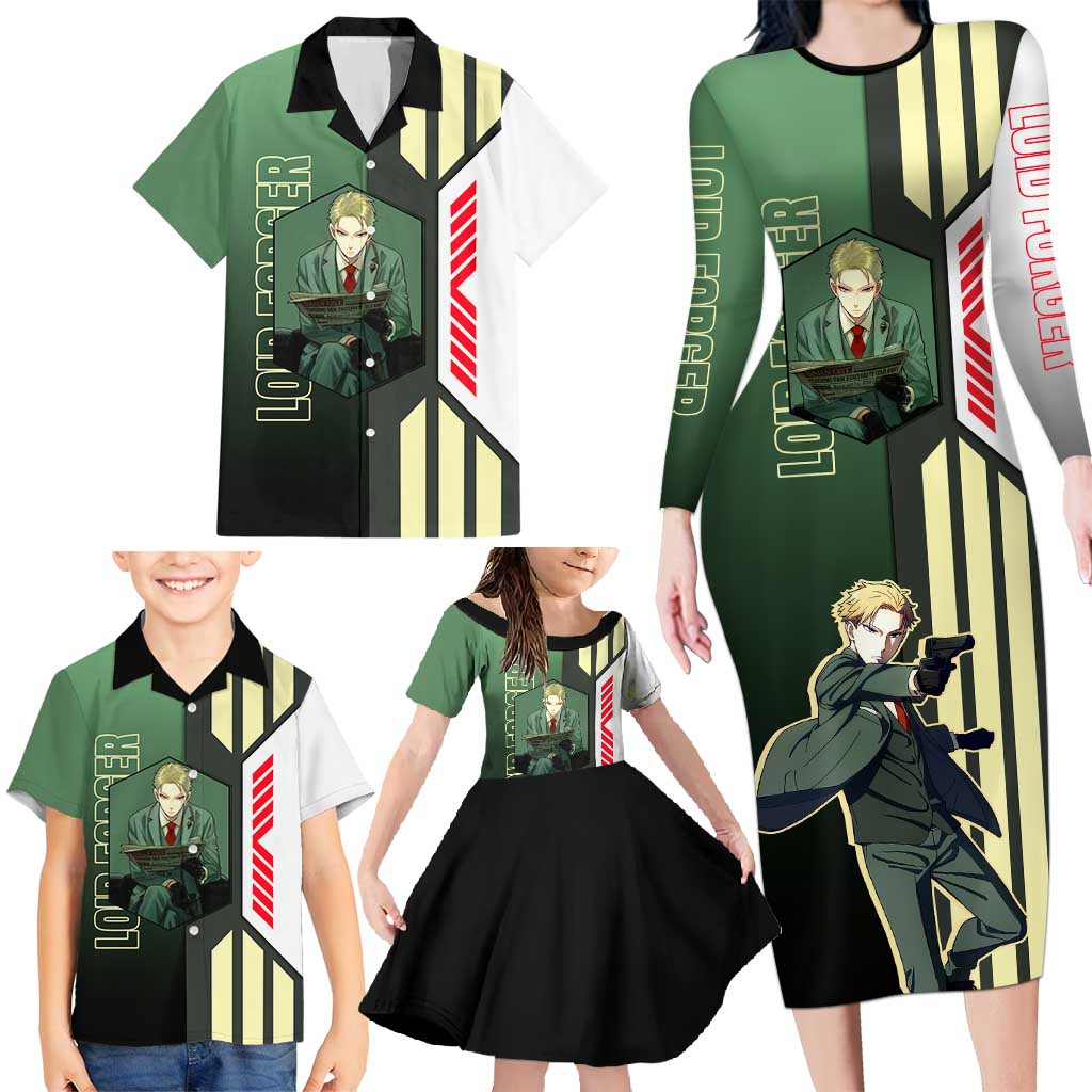 Loid Forger from Spy x Family Family Matching Long Sleeve Bodycon Dress and Hawaiian Shirt with Cool Posing and Character Design - The Mazicc