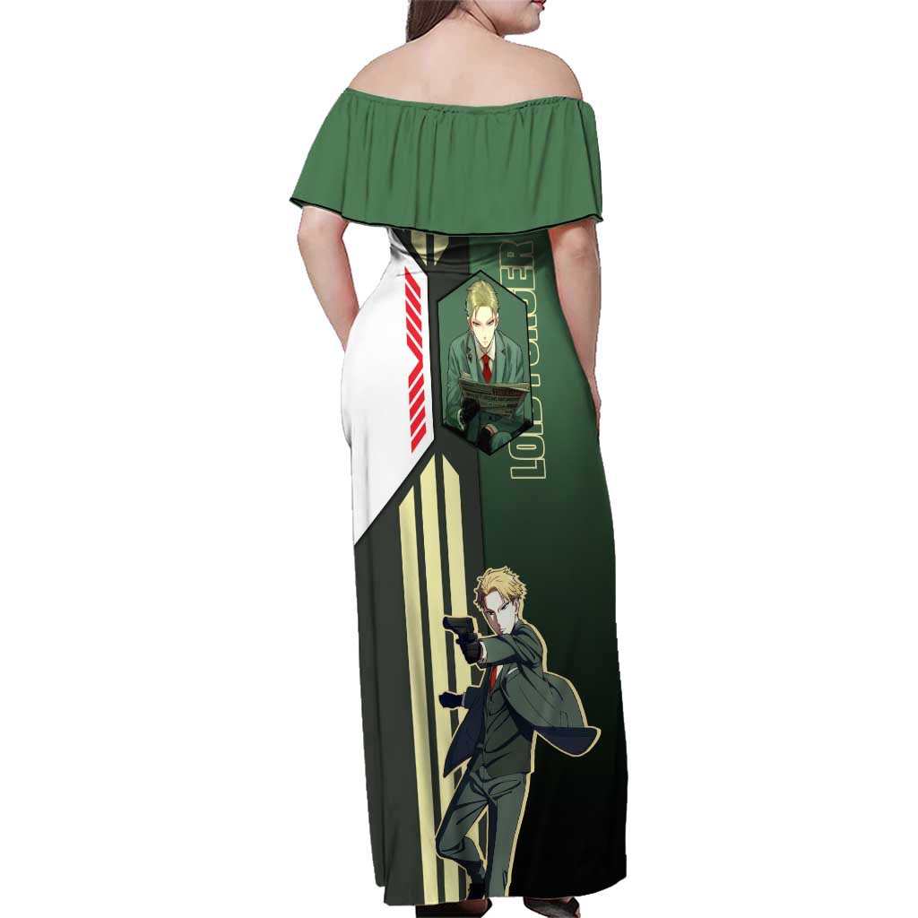 Loid Forger from Spy x Family Family Matching Off Shoulder Maxi Dress and Hawaiian Shirt with Cool Posing and Character Design - The Mazicc