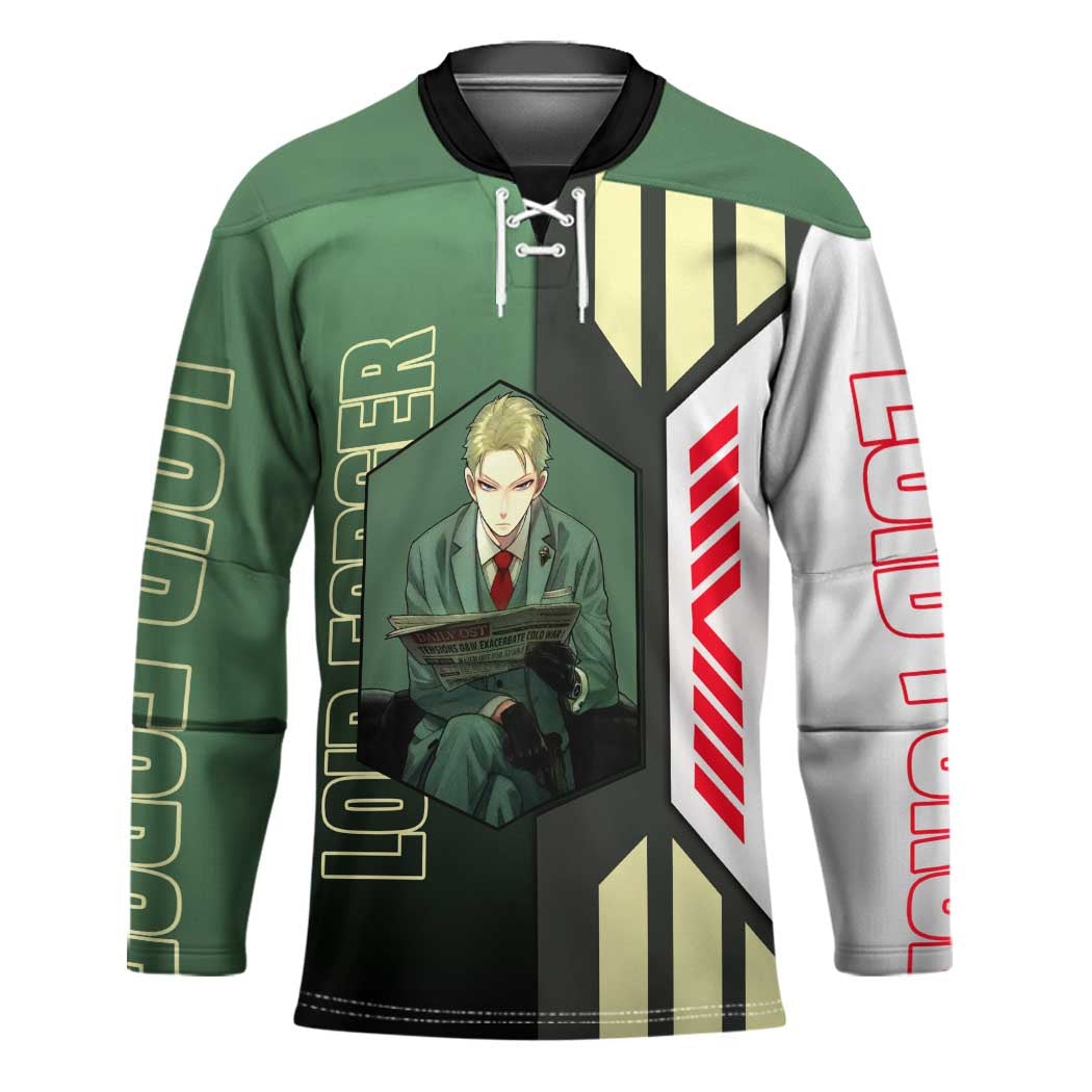 Loid Forger from Spy x Family Hockey Jersey with Cool Posing and Character Design - The Mazicc