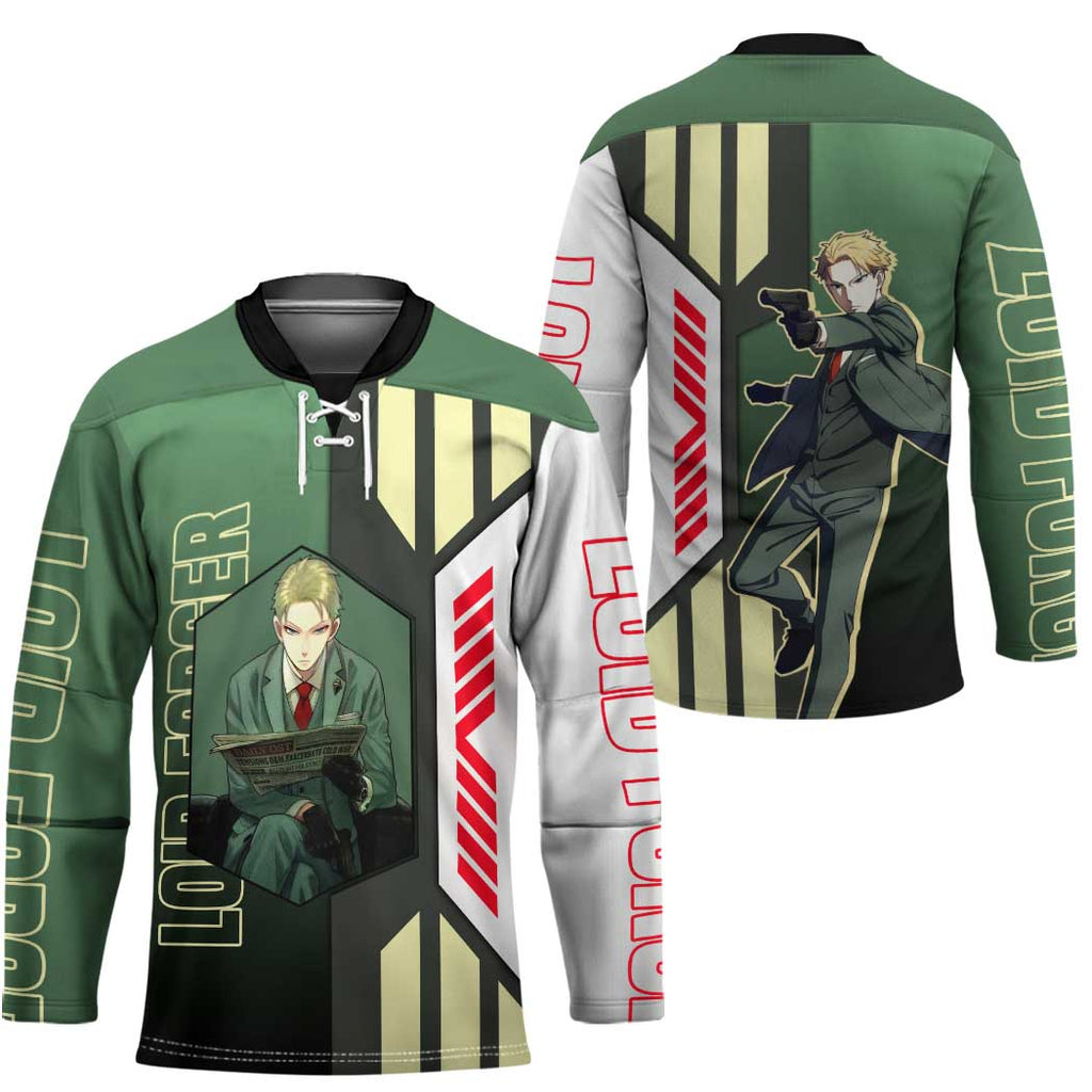 Loid Forger from Spy x Family Hockey Jersey with Cool Posing and Character Design - The Mazicc
