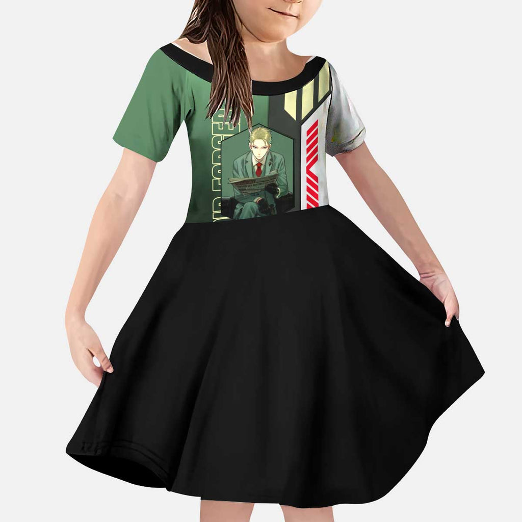 Loid Forger from Spy x Family Kid Short Sleeve Dress with Cool Posing and Character Design - The Mazicc
