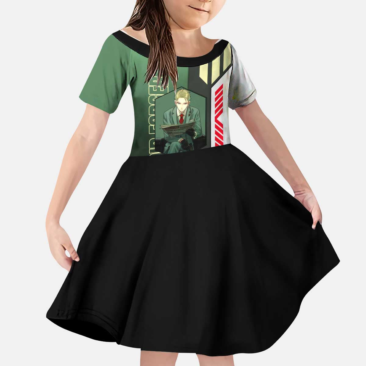Loid Forger from Spy x Family Kid Short Sleeve Dress with Cool Posing and Character Design - The Mazicc