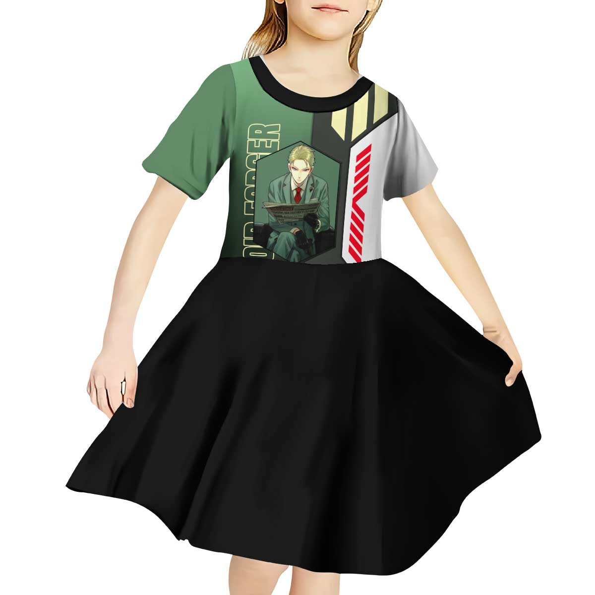 Loid Forger from Spy x Family Kid Short Sleeve Dress with Cool Posing and Character Design - The Mazicc