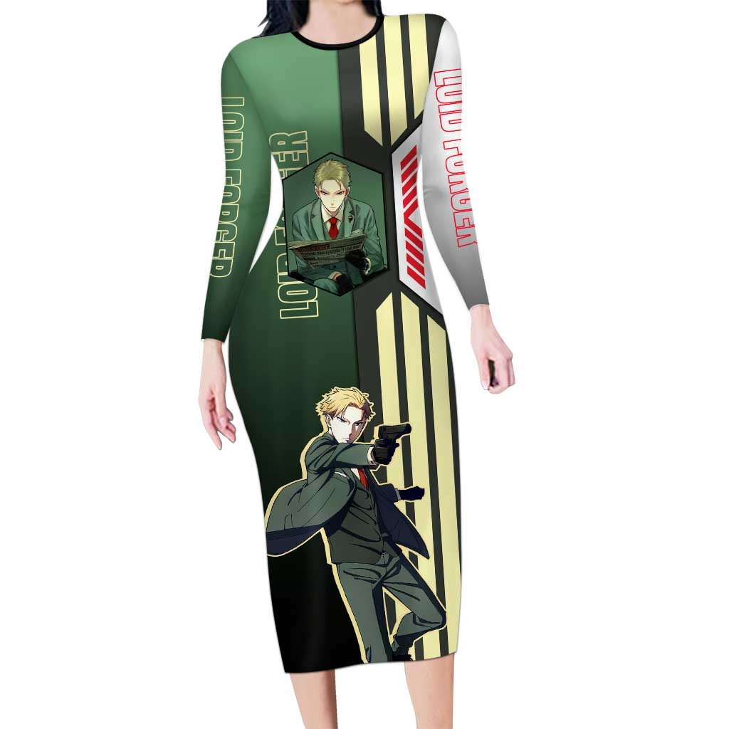 Loid Forger from Spy x Family Long Sleeve Bodycon Dress with Cool Posing and Character Design - The Mazicc