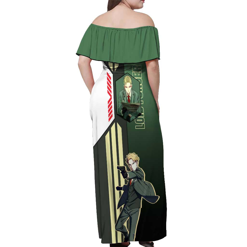 Loid Forger from Spy x Family Off Shoulder Maxi Dress with Cool Posing and Character Design - The Mazicc