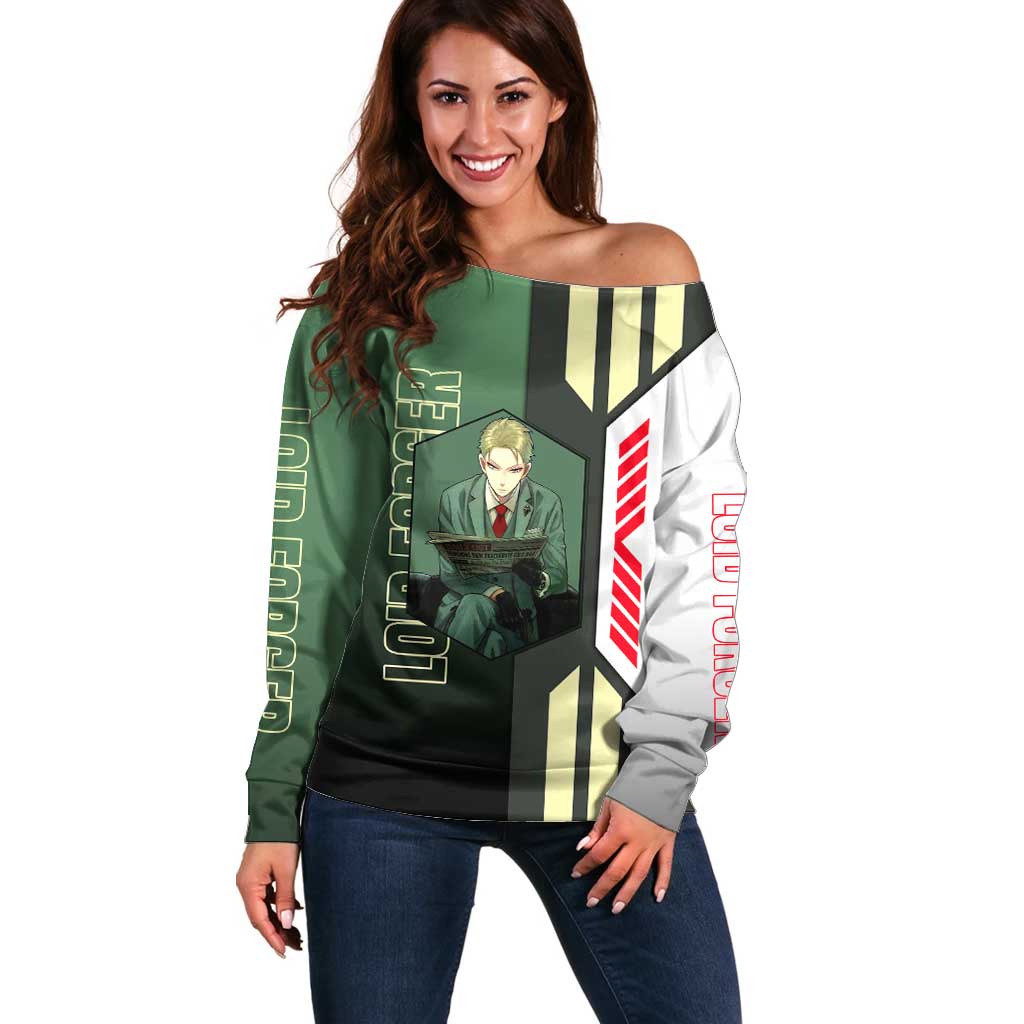 Loid Forger from Spy x Family Off Shoulder Sweater with Cool Posing and Character Design - The Mazicc