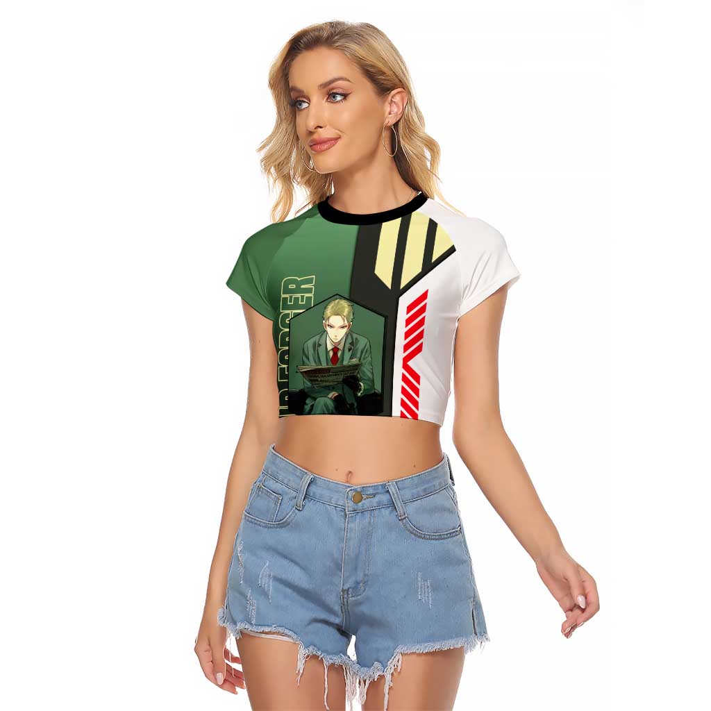 Loid Forger from Spy x Family Raglan Cropped T Shirt with Cool Posing and Character Design - The Mazicc