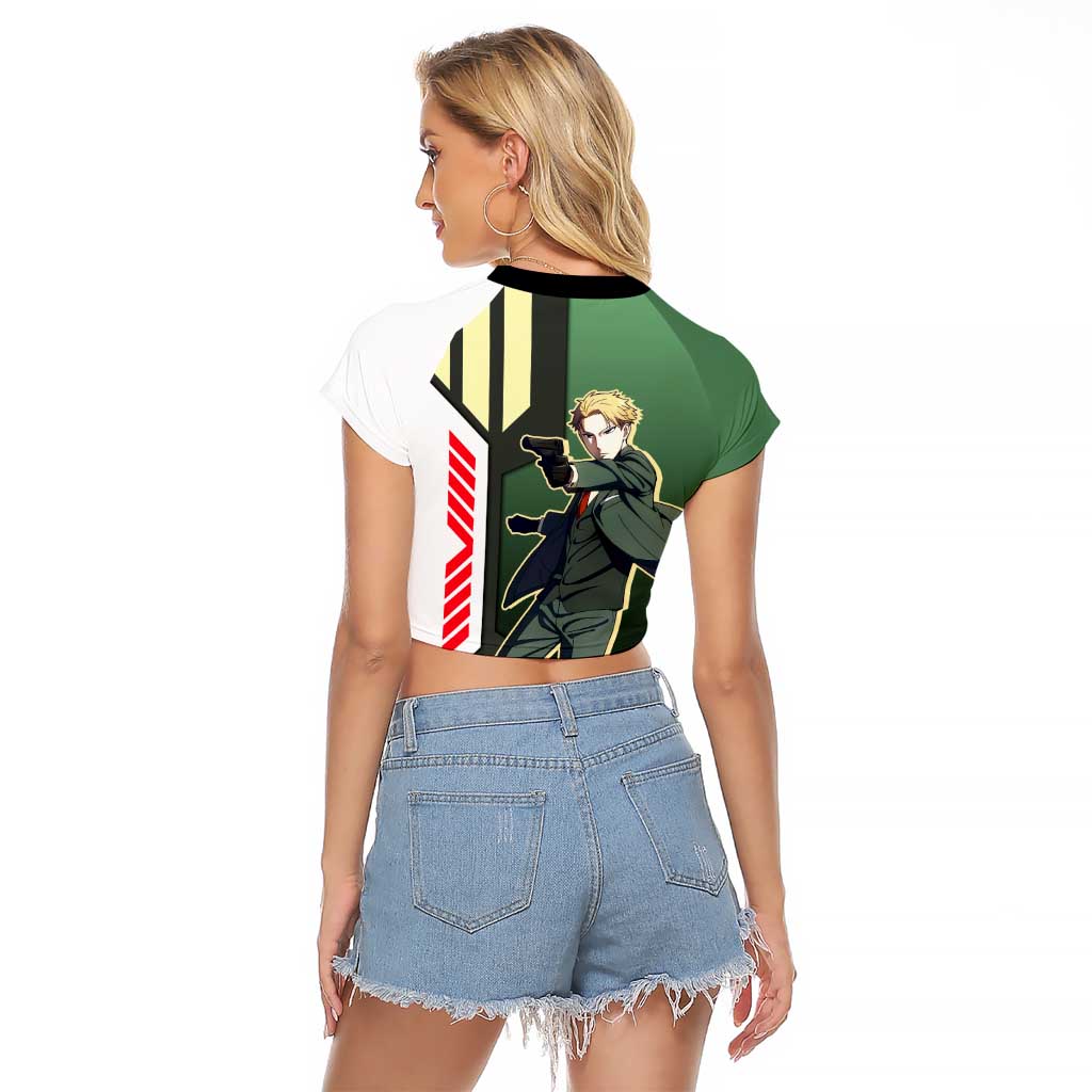 Loid Forger from Spy x Family Raglan Cropped T Shirt with Cool Posing and Character Design - The Mazicc