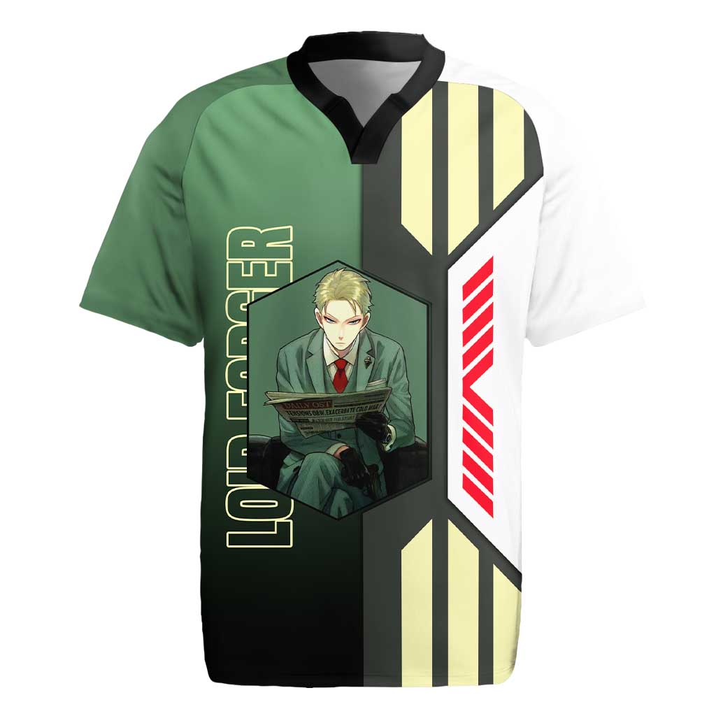 Loid Forger from Spy x Family Rugby Jersey with Cool Posing and Character Design - The Mazicc