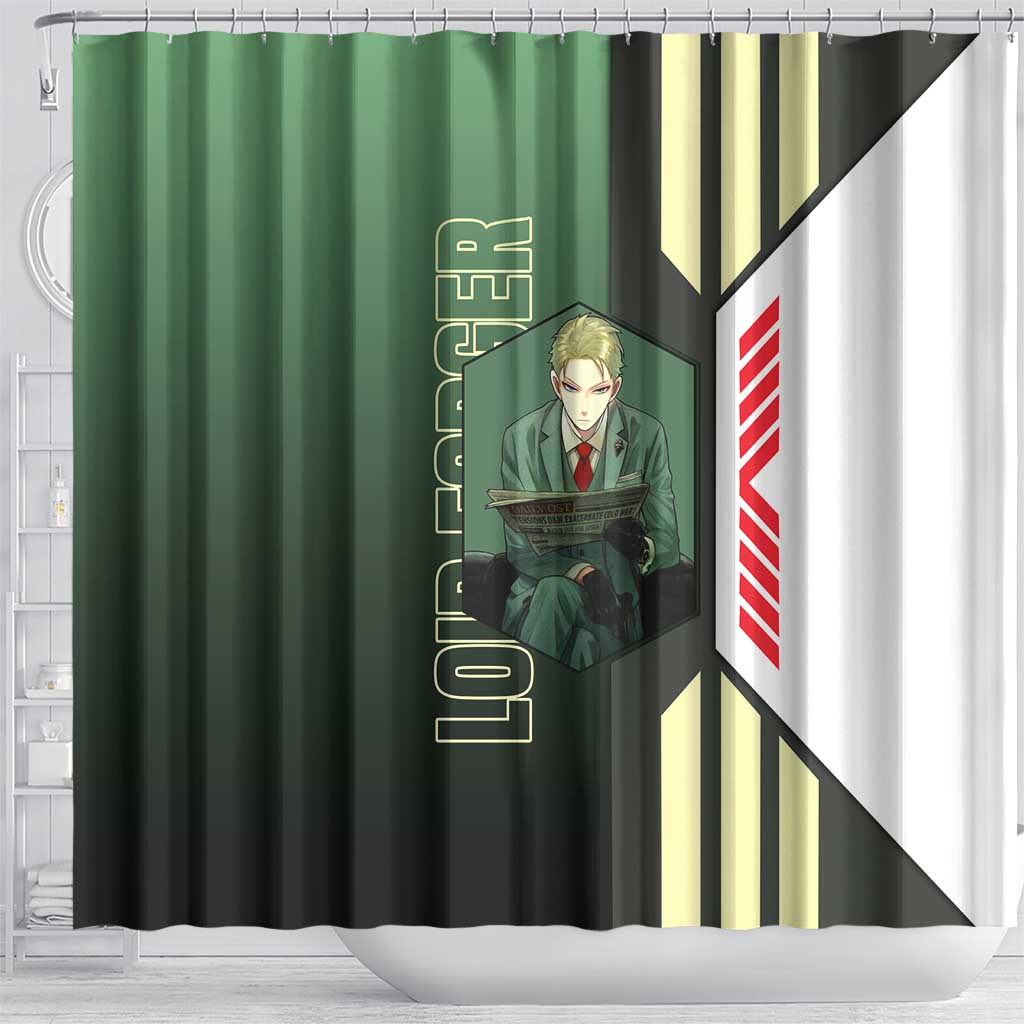 Loid Forger from Spy x Family Shower Curtain with Cool Posing and Character Design - The Mazicc