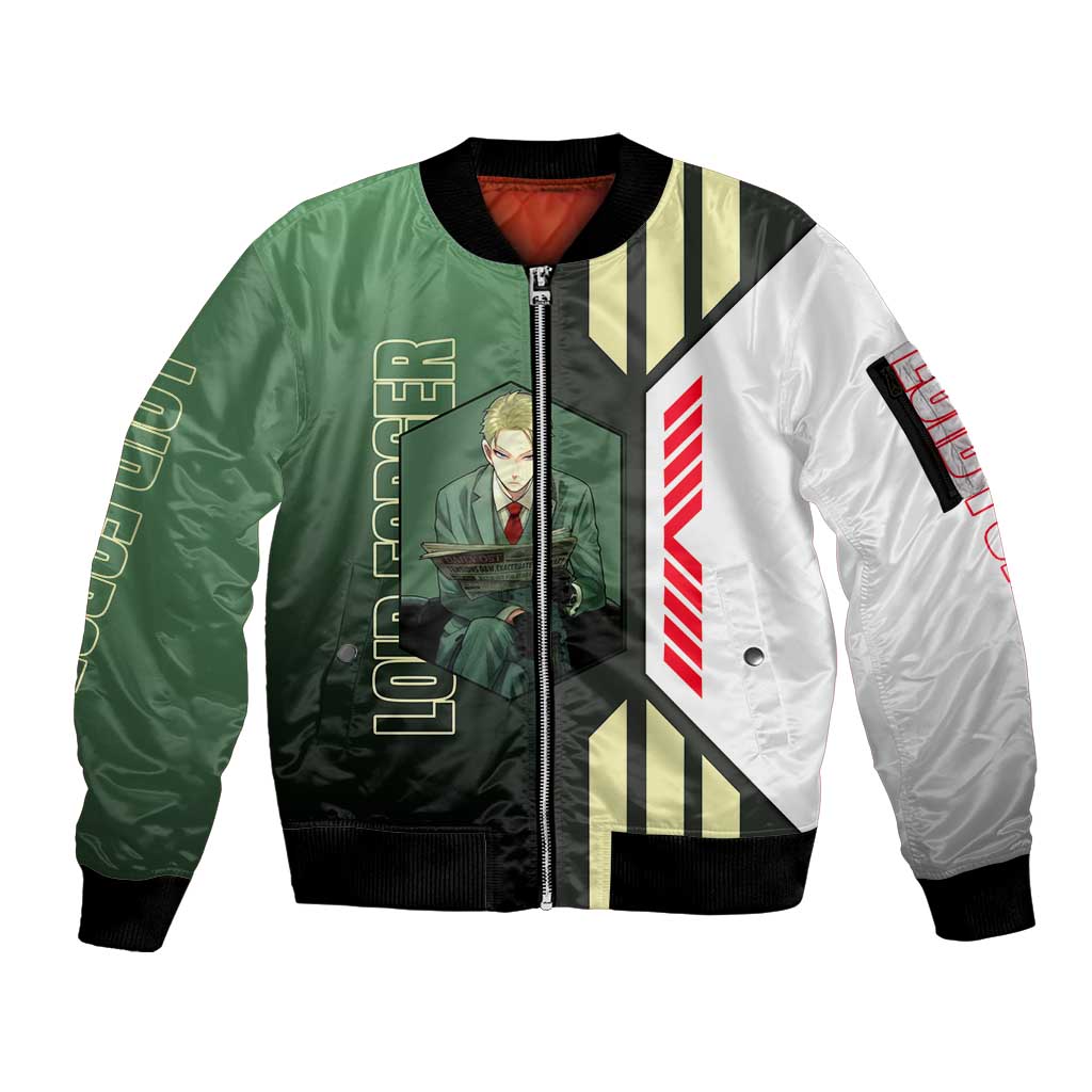 Loid Forger from Spy x Family Sleeve Zip Bomber Jacket with Cool Posing and Character Design - The Mazicc