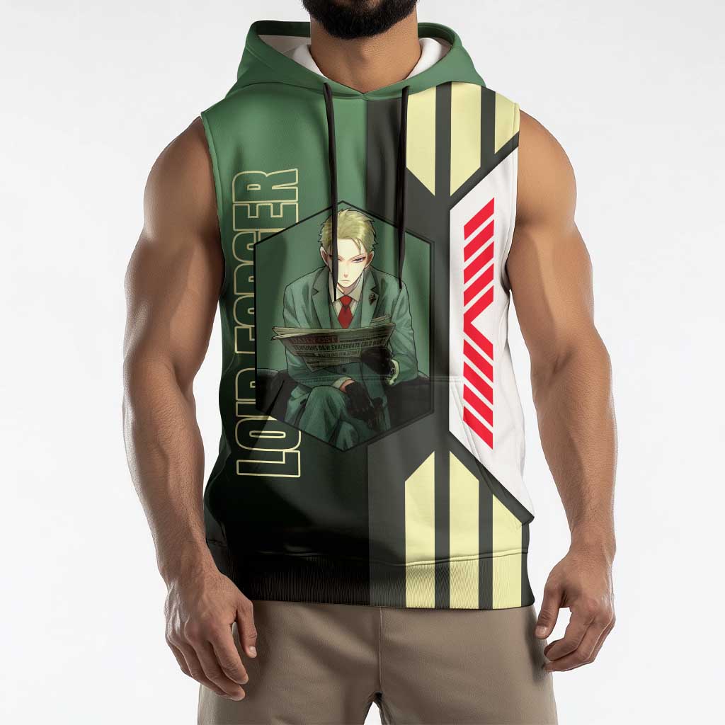 Loid Forger from Spy x Family Sleeveless Hoodie with Cool Posing and Character Design - The Mazicc