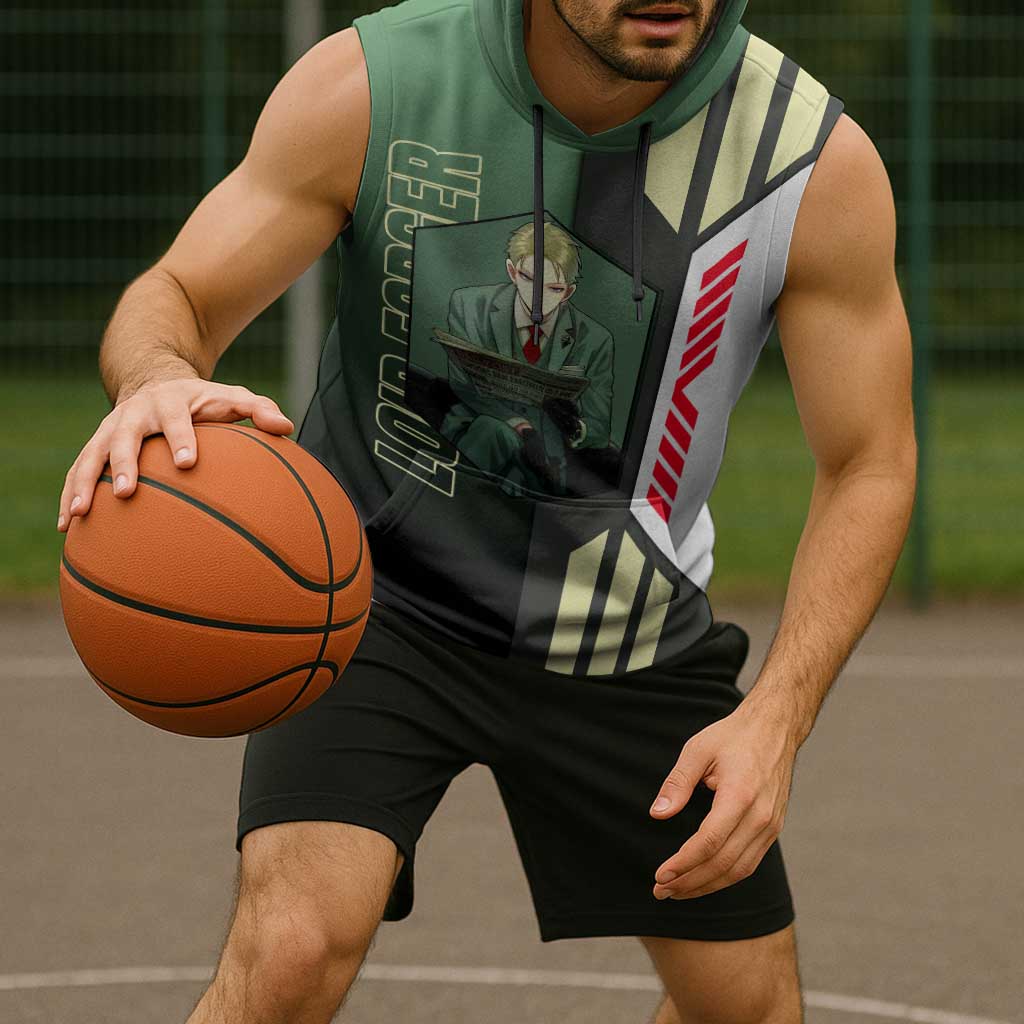 Loid Forger from Spy x Family Sleeveless Hoodie with Cool Posing and Character Design - The Mazicc