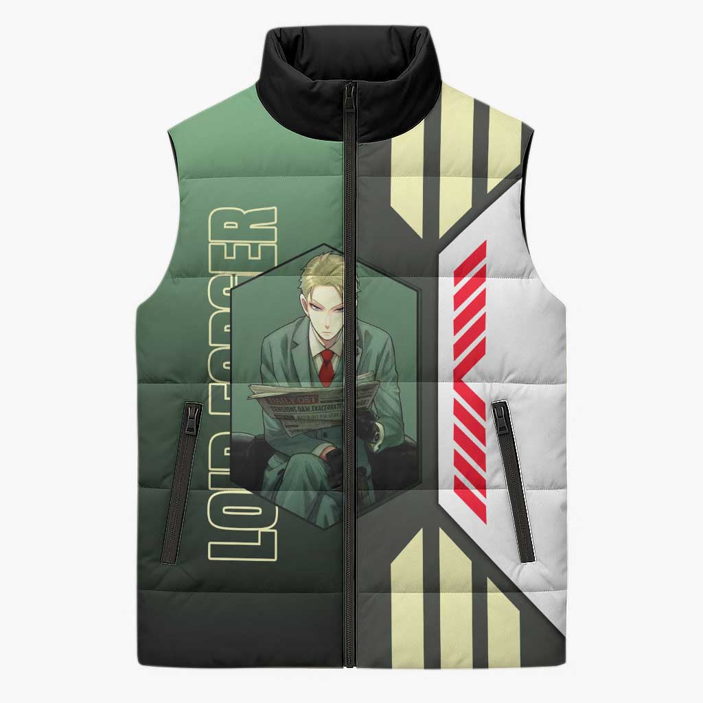 Loid Forger from Spy x Family Sleeveless Puffer Jacket with Cool Posing and Character Design - The Mazicc