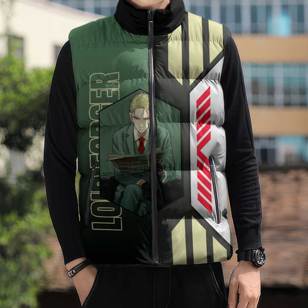 Loid Forger from Spy x Family Sleeveless Puffer Jacket with Cool Posing and Character Design - The Mazicc