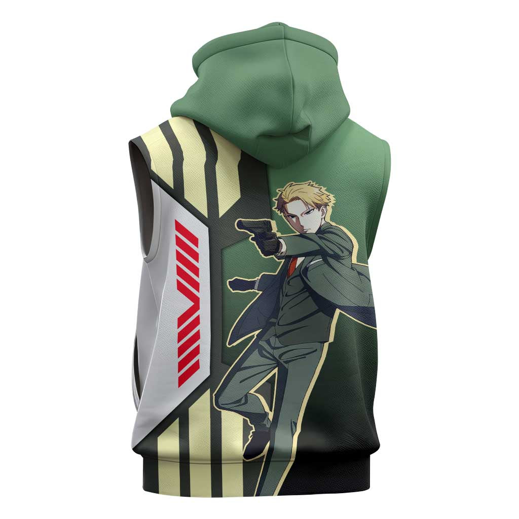Loid Forger from Spy x Family Sleeveless Zip Hoodie with Cool Posing and Character Design - The Mazicc