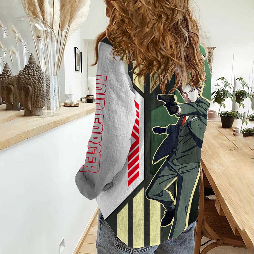 Loid Forger from Spy x Family Women Casual Shirt with Cool Posing and Character Design - The Mazicc
