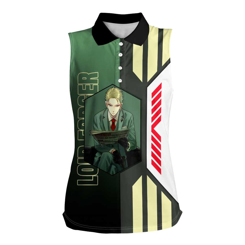 Loid Forger from Spy x Family Women Sleeveless Polo Shirt with Cool Posing and Character Design - The Mazicc