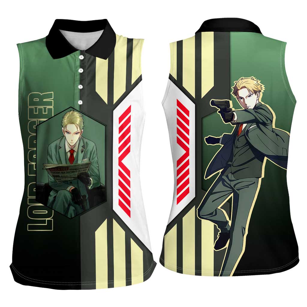 Loid Forger from Spy x Family Women Sleeveless Polo Shirt with Cool Posing and Character Design - The Mazicc