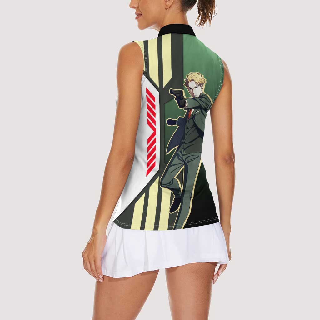 Loid Forger from Spy x Family Women Sleeveless Polo Shirt with Cool Posing and Character Design - The Mazicc