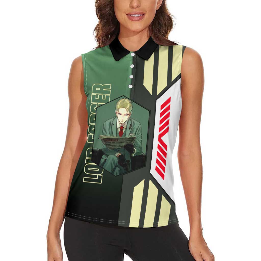 Loid Forger from Spy x Family Women Sleeveless Polo Shirt with Cool Posing and Character Design - The Mazicc