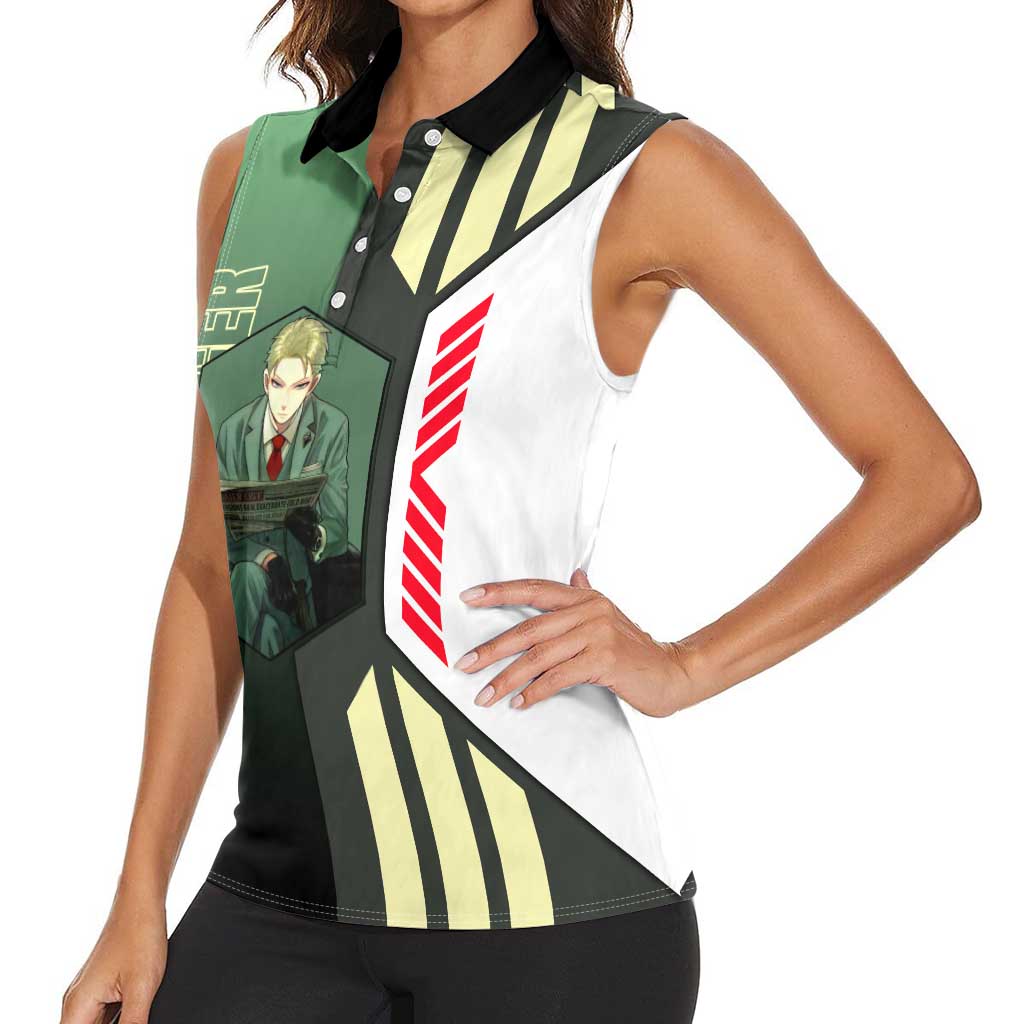 Loid Forger from Spy x Family Women Sleeveless Polo Shirt with Cool Posing and Character Design - The Mazicc
