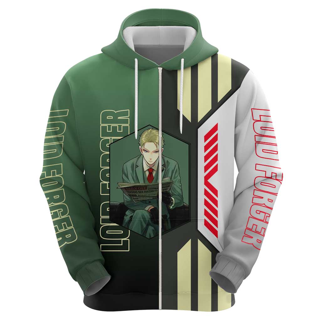 Loid Forger from Spy x Family Zip Hoodie with Cool Posing and Character Design - The Mazicc