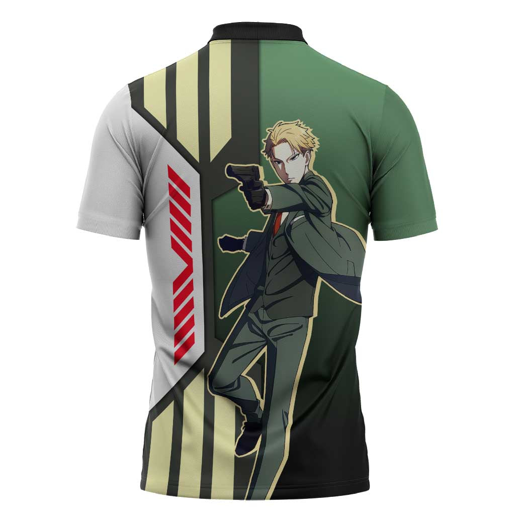 Loid Forger from Spy x Family Zipper Polo Shirt with Cool Posing and Character Design - The Mazicc