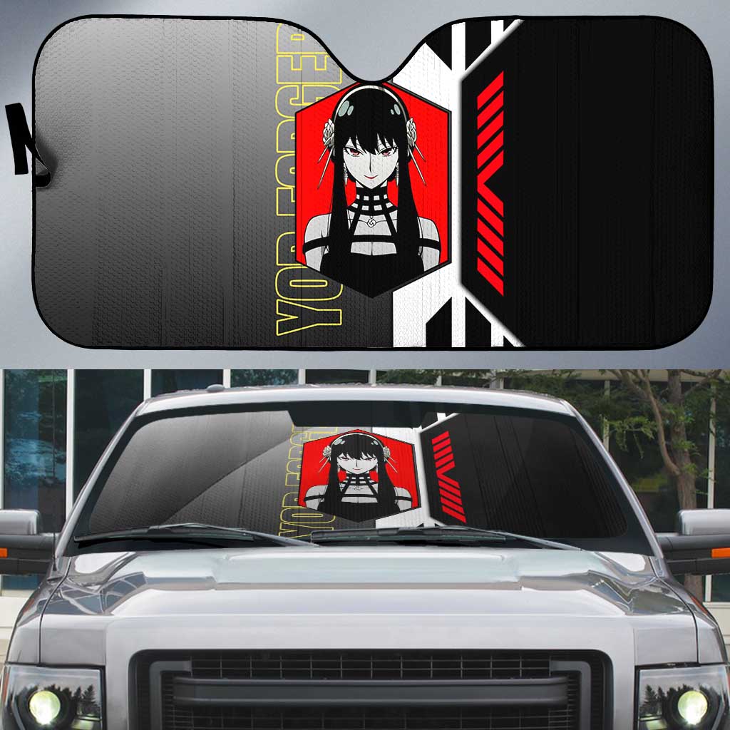 Yor Forger from Spy x Family Auto Sun Shade with Cool Posing and Character Design - The Mazicc