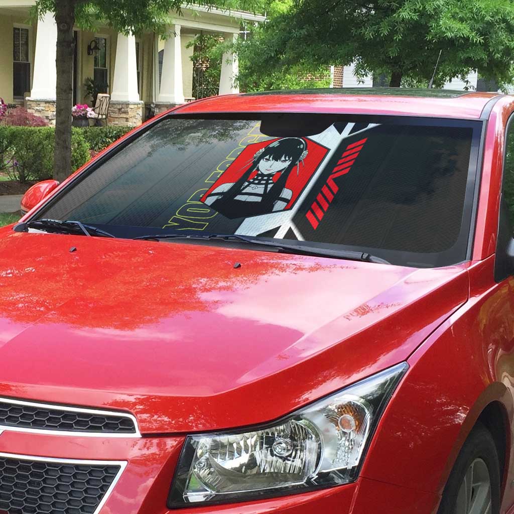Yor Forger from Spy x Family Auto Sun Shade with Cool Posing and Character Design - The Mazicc