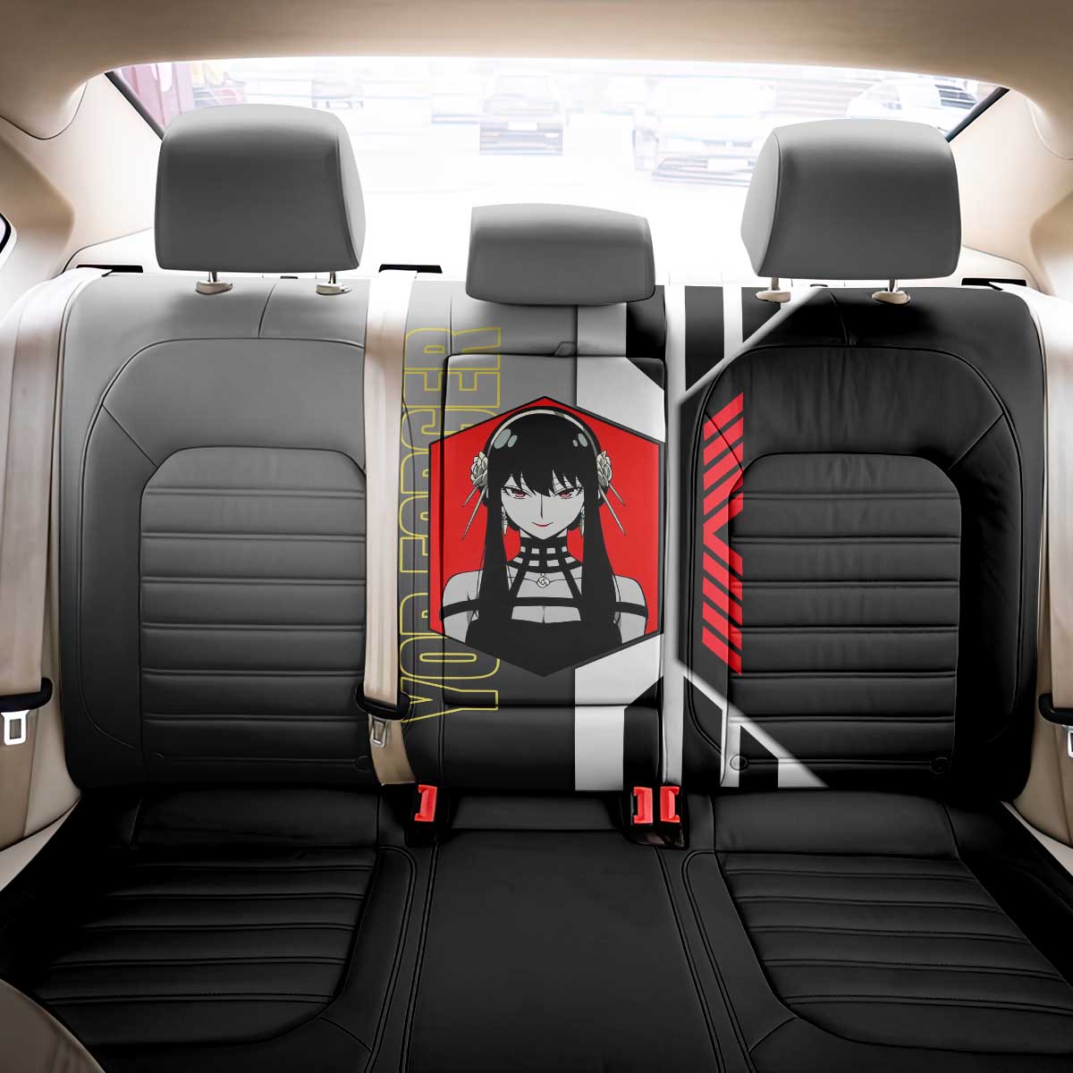 Yor Forger from Spy x Family Back Car Seat Cover with Cool Posing and Character Design - The Mazicc