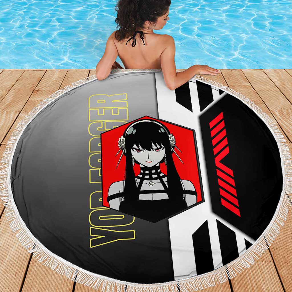 Yor Forger from Spy x Family Beach Blanket with Cool Posing and Character Design - The Mazicc