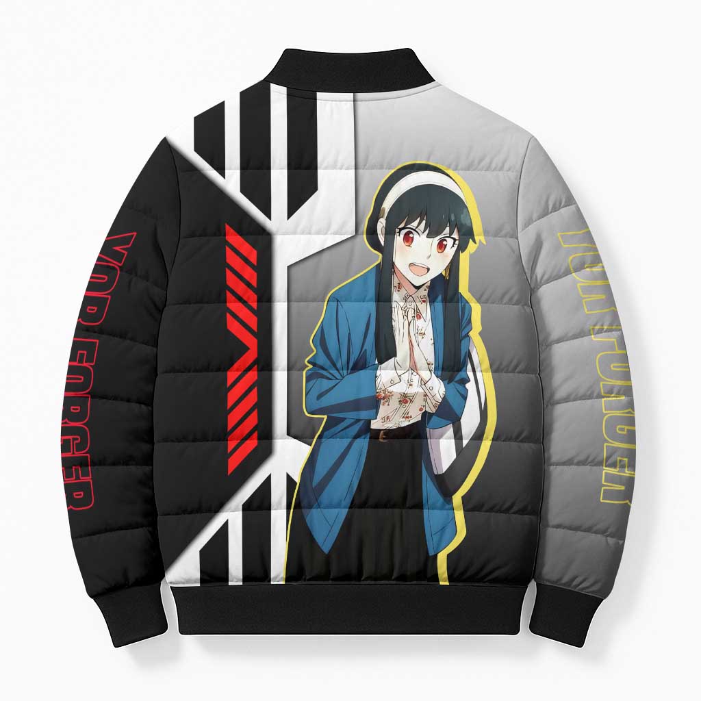 Yor Forger from Spy x Family Bomber Puffer Jacket with Cool Posing and Character Design - The Mazicc