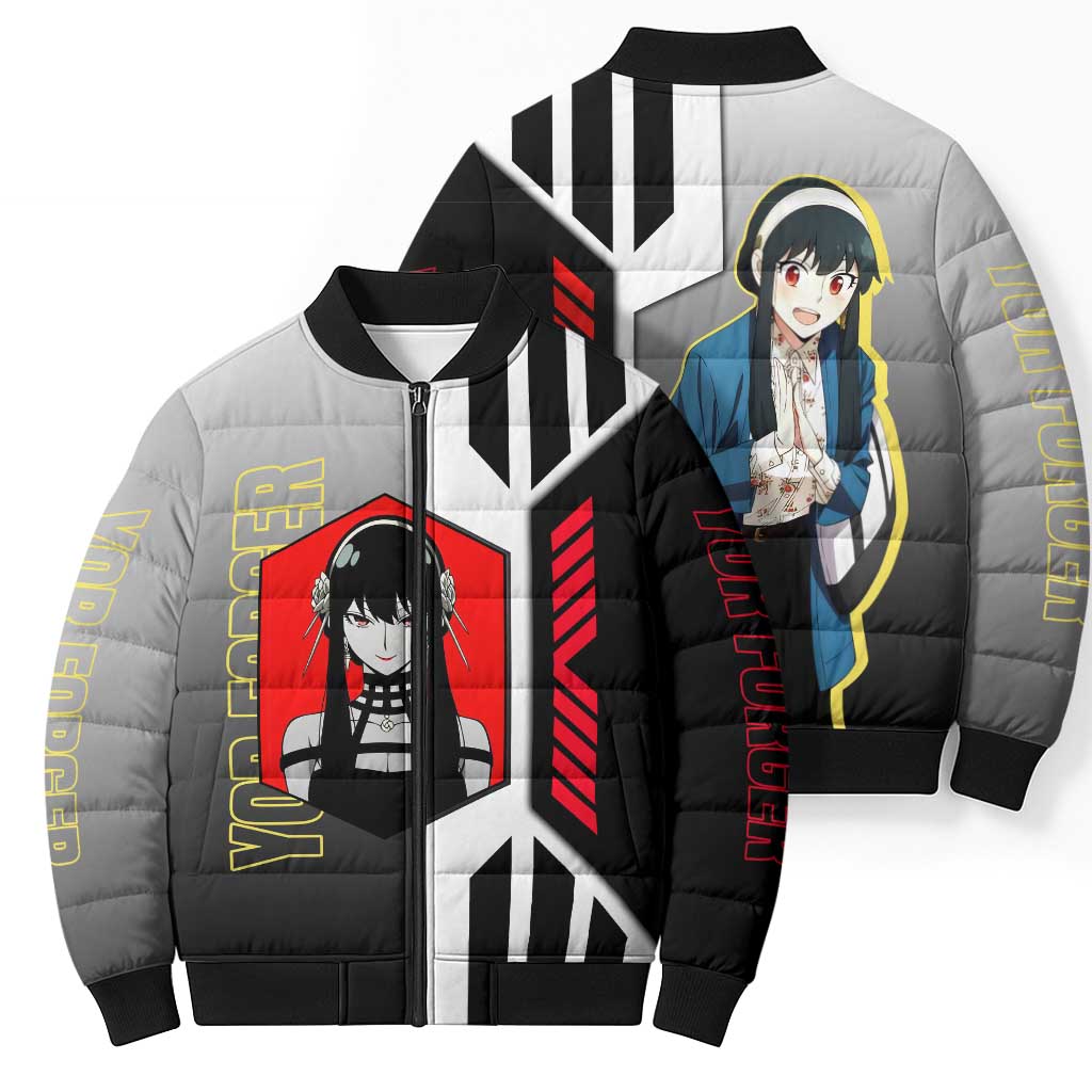 Yor Forger from Spy x Family Bomber Puffer Jacket with Cool Posing and Character Design - The Mazicc