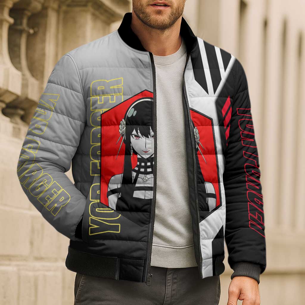 Yor Forger from Spy x Family Bomber Puffer Jacket with Cool Posing and Character Design - The Mazicc