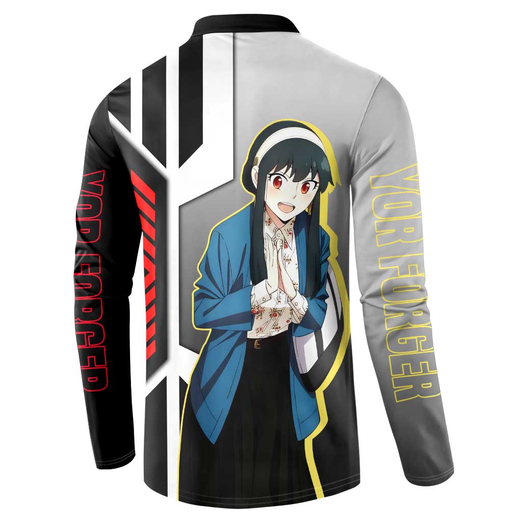 Yor Forger from Spy x Family Button Sweatshirt with Cool Posing and Character Design - The Mazicc