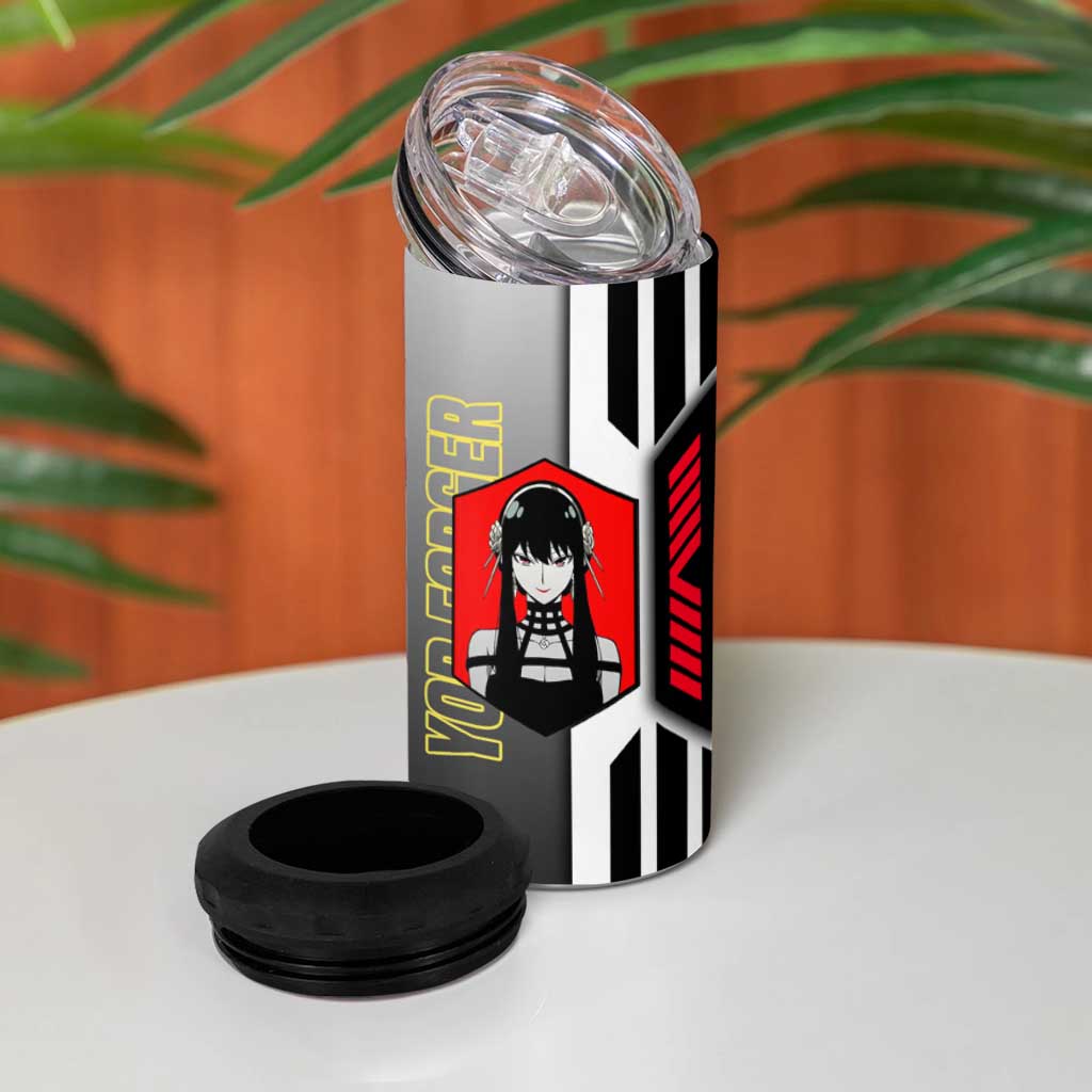 Yor Forger from Spy x Family 4 in 1 Can Cooler Tumbler with Cool Posing and Character Design - The Mazicc