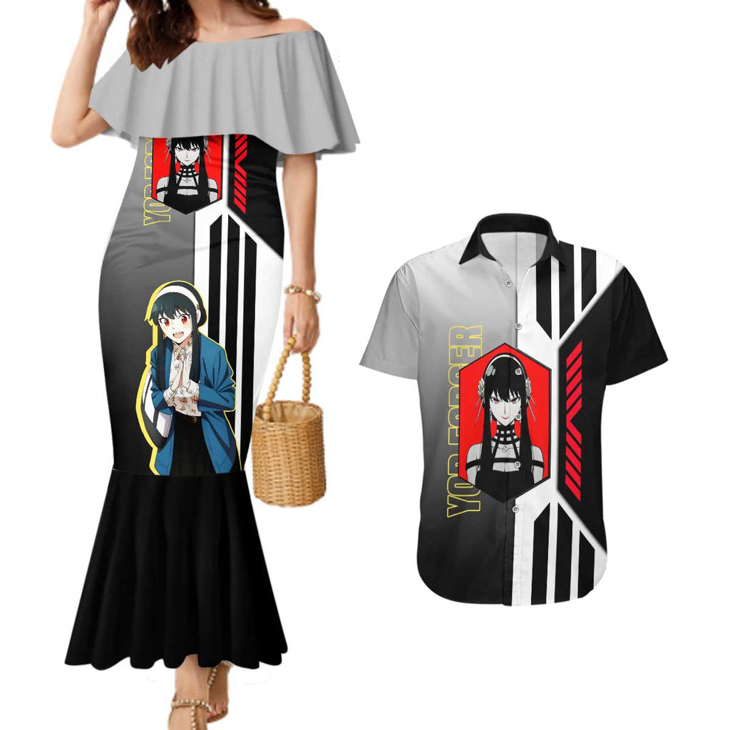 Yor Forger from Spy x Family Couples Matching Mermaid Dress and Hawaiian Shirt with Cool Posing and Character Design - The Mazicc