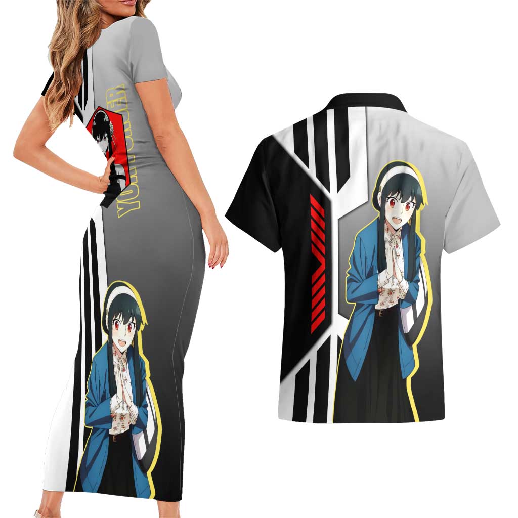 Yor Forger from Spy x Family Couples Matching Short Sleeve Bodycon Dress and Hawaiian Shirt with Cool Posing and Character Design - The Mazicc