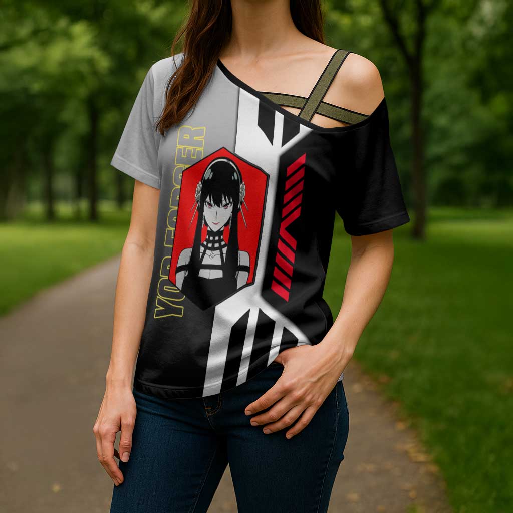 Yor Forger from Spy x Family Cross Shoulder Shirt with Cool Posing and Character Design - The Mazicc