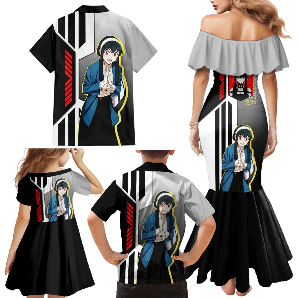 Yor Forger from Spy x Family Family Matching Mermaid Dress and Hawaiian Shirt with Cool Posing and Character Design - The Mazicc