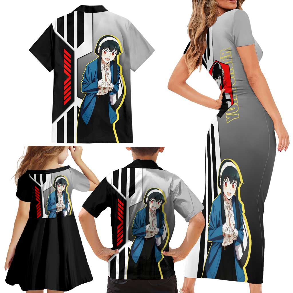 Yor Forger from Spy x Family Family Matching Short Sleeve Bodycon Dress and Hawaiian Shirt with Cool Posing and Character Design - The Mazicc