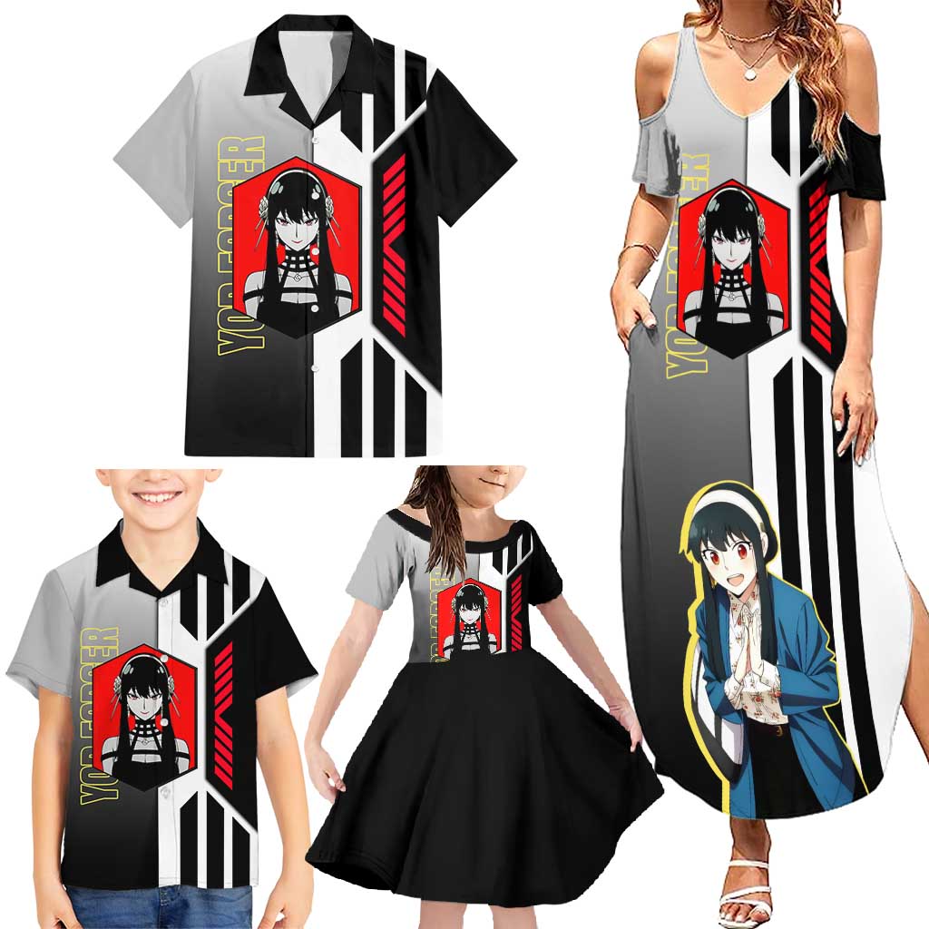 Yor Forger from Spy x Family Family Matching Summer Maxi Dress and Hawaiian Shirt with Cool Posing and Character Design - The Mazicc