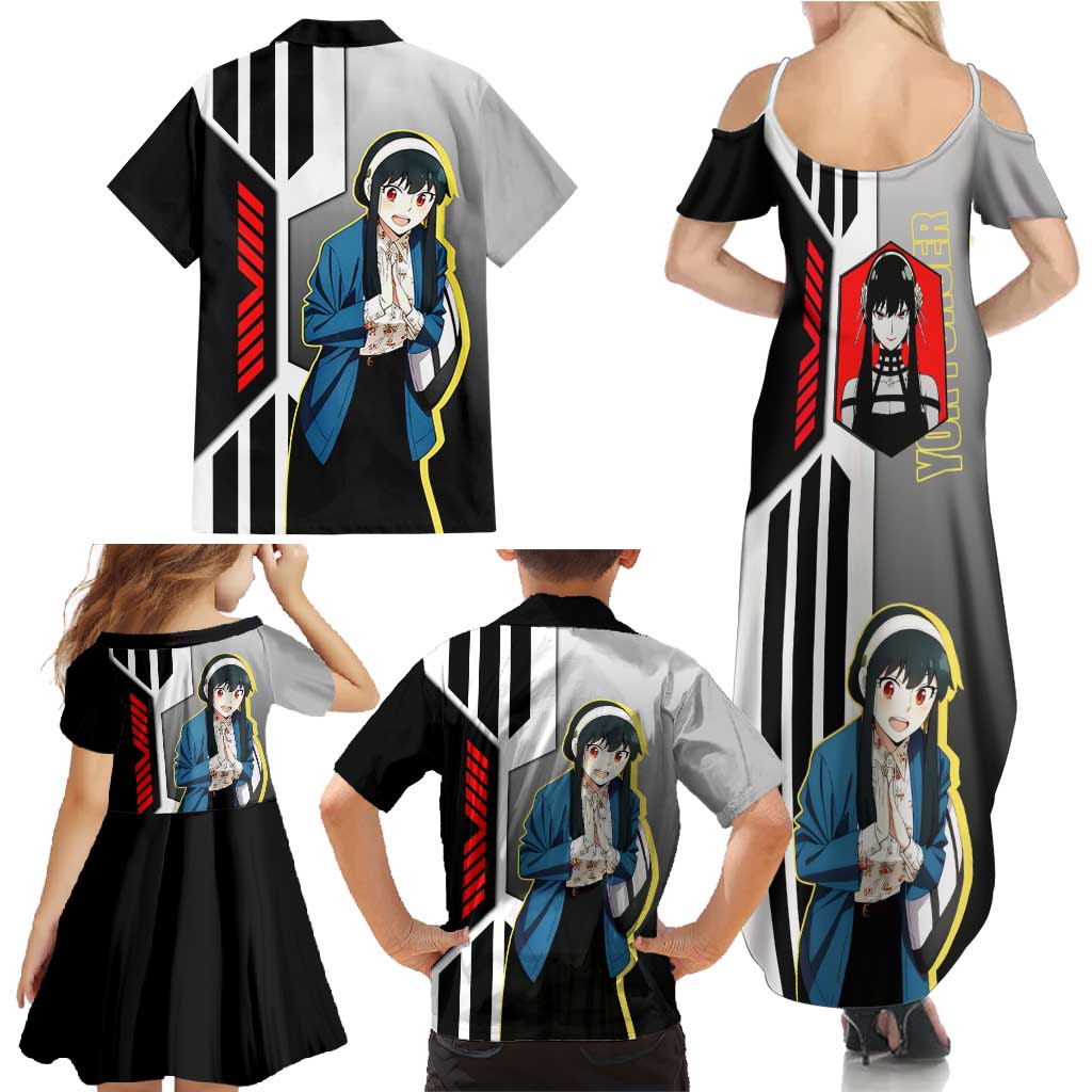 Yor Forger from Spy x Family Family Matching Summer Maxi Dress and Hawaiian Shirt with Cool Posing and Character Design - The Mazicc