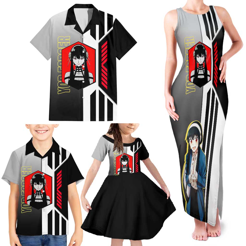 Yor Forger from Spy x Family Family Matching Tank Maxi Dress and Hawaiian Shirt with Cool Posing and Character Design - The Mazicc